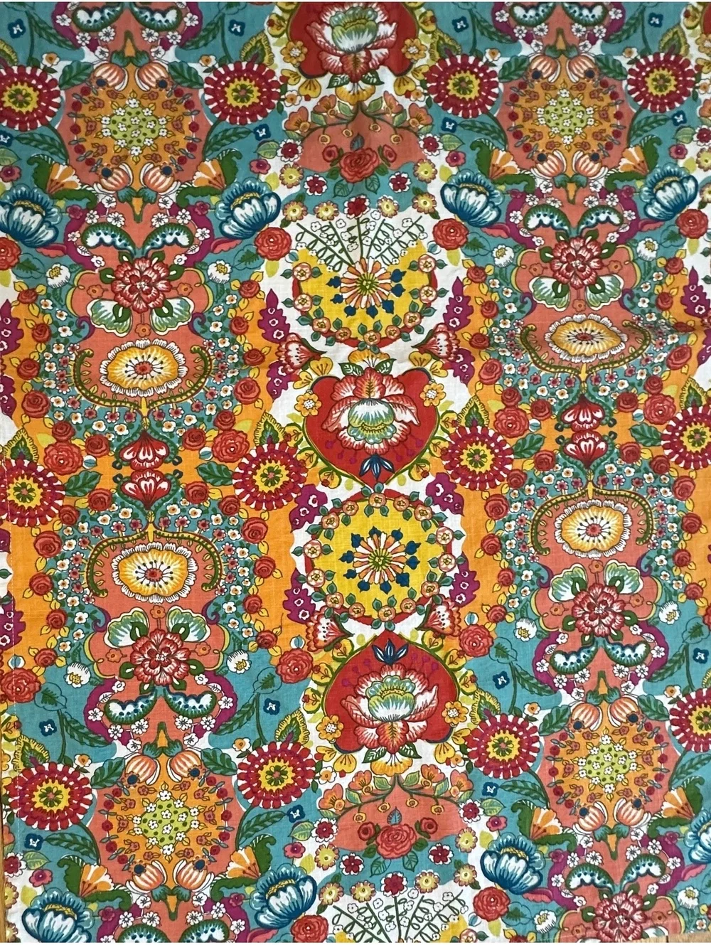 World Market Tablecloth Venice Multicolor Paisley 57x87 Cotton Boho Morocco